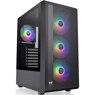 Thermaltake CA-1X2-00M1WN-01 S200 Plus ARGB Tempered Glass Mid-Tower ATX Case Black