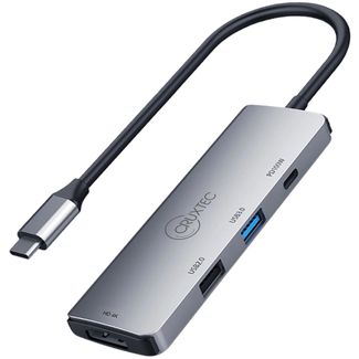Cruxtec CMH04-SG 4-in-1 USB-C Mini Dock with HDMI Output