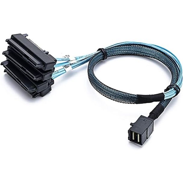 SFF-8643 Mini SAS HD to 4*29 Pin SFF-8482 Connectors with SAS 15 Pin Power Port