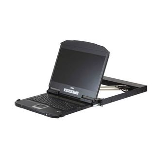 Aten CL3800NW-ATA-AU 18.5" 1U Ultra Short Depth Dual Rail WideScreen FHD LCD Console (USB / HDMI / DVI / VGA)