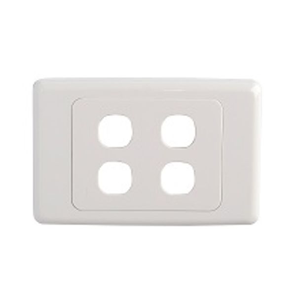 Alogic WP-4G 4 Gang Wall Plate - Clipsal Compatible (White)