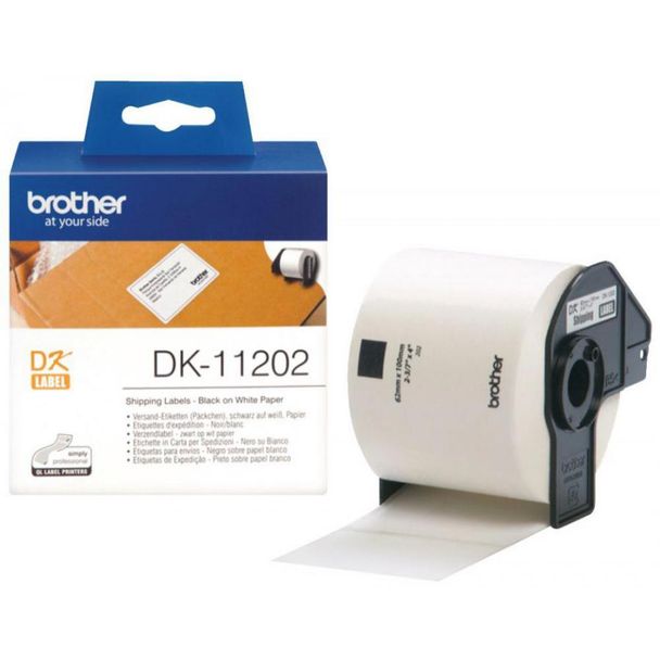 Brother DK-11202 White Shipping Name Badge Labels 62 x 100mm 300 Labels