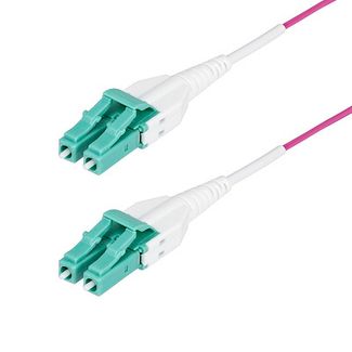 StarTech OM4RLCLC15M 15m LC to LC (UPC) OM4 Multimode Fiber Optic Cable Erika Violet