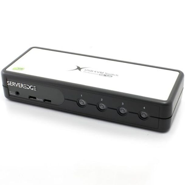 Serveredge KD04UVH2 4-Port USB / VGA Desktop KVM Switch With Audio & USB Hub2.0 - Includes Cables