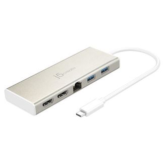 J5Create JCD381 USB Type-C Dual HDMI Mini Dock Ethernet/USB 3.1 Hub