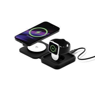Cygnett CY5138WIRDE MagTravel Qi2.0 2-in-1 Wireless Charger Black with 1.2M USB-C Cable