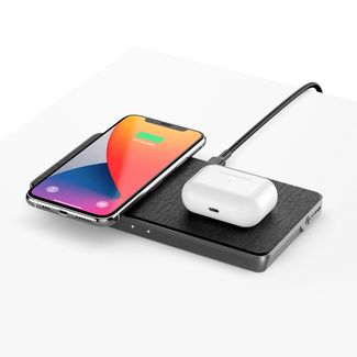 Alogic UP2QC10A-SGR Ultra Power 3-in-1 Wireless Charging Dock Dual Wireless Charging with USB-A