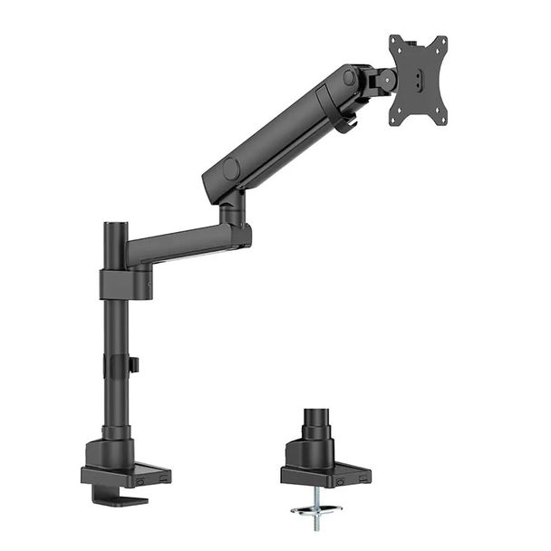 Infinity INF752-C012P Single Monitor Pole-Mounted Heavy-Duty Mechanical Monitor Arm 17"-40" Black