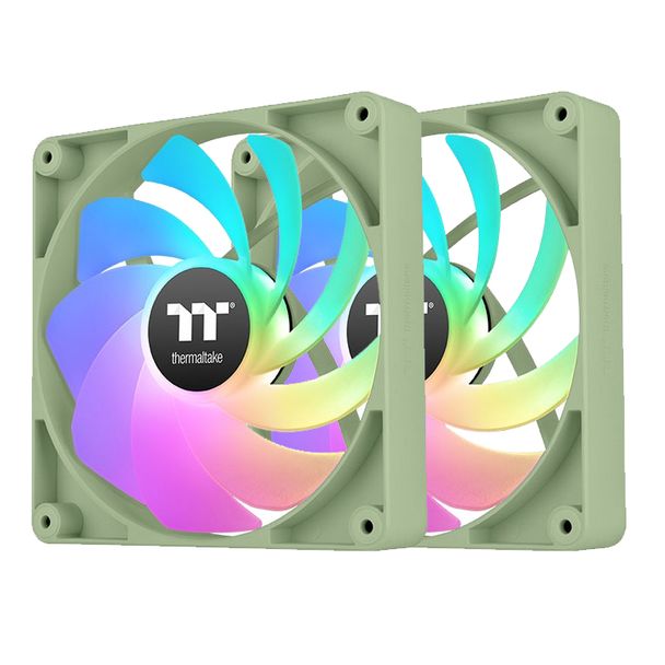 Thermaltake CL-F201-PL14MG-A CT140 140mm Reverse ARGB Sync Performance PWM Fan Matcha Green Edition 2-Pack