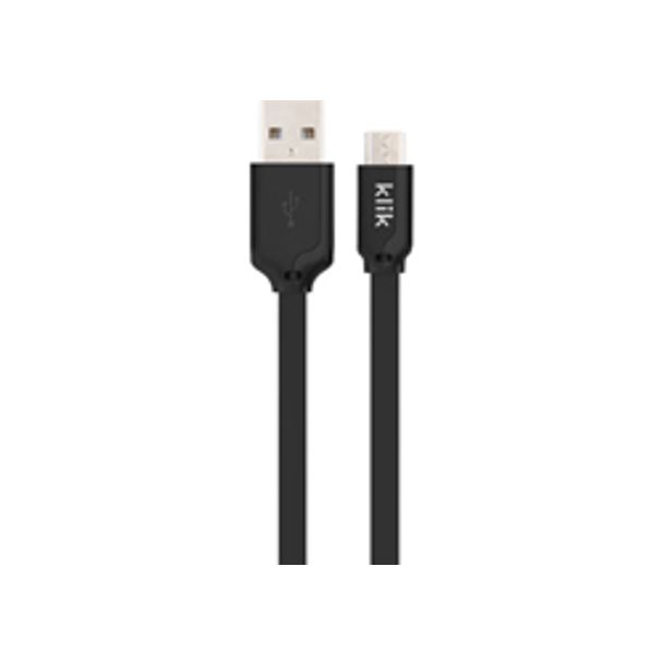 Comsol KM25BK 25cm Micro USB Sync/Charge Flat Cable - Black