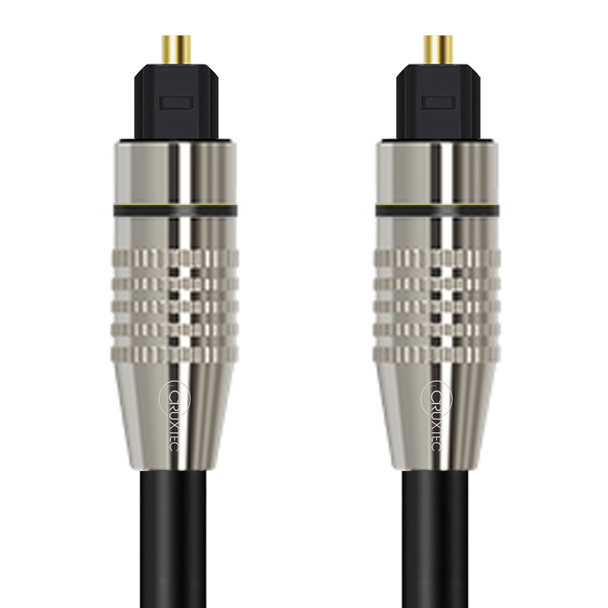 Cruxtec AFO-01-BK Toslink Fiber Optical Digital Audio Cables 1m