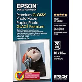 Epson C13S041706 4"x6" Premium Glossy Photo Paper 255gsm Pack of 20