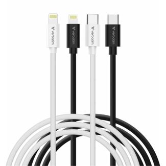 Verbatim 32392 Essentials Sync and Charge Cable USB-C to Lightning Black/White 1m 2 Pack