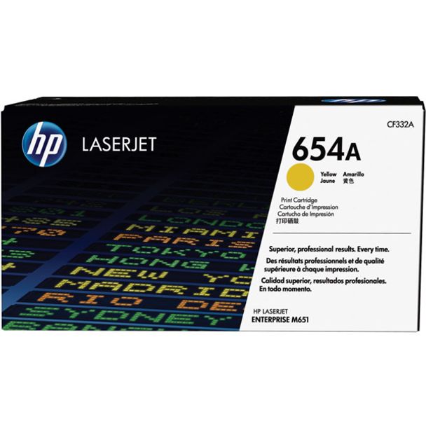 HP CF332A 654A YELLOW LASERJET TONER CARTRIDGE