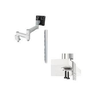 Atdec AWMS-4-4675-H-W+B Heavy Duty F-Clamp Monitor Mount White