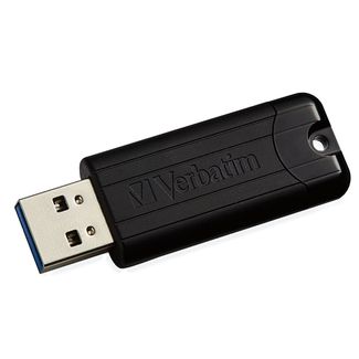 Verbatim 49320 256GB PinStripe USB 3.2 Gen 1 Flash Drive Black