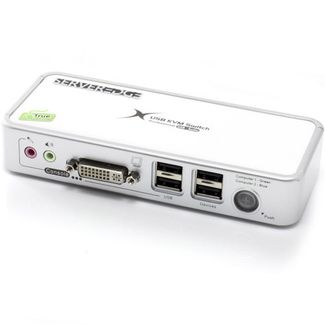Serveredge KD02UDH2 2-Port USB / DVI Desktop KVM Switch With Audio & USB Hub2.0  - Includes Cables