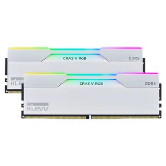 KLEVV KD5AGUA80-60A300J CRAS V RGB 32GB (2x 16GB) DDR5 6000MHz C30 Desktop Memory White