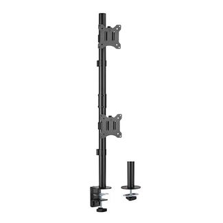Brateck LDT57-C02V Vertical Pole Mount Dual-Screen Monitor Mount Fit Most 17'-32' Monitors Up to 9kg per screen VESA 75x75 100x100