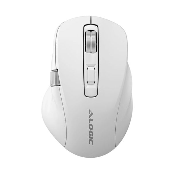 Alogic AMBT7KWH Apex Bluetooth USB-C Rechargeable 7 Keys Programmable Mouse - White