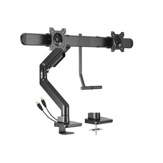 Brateck LDT81-C022UC-B Noteworthy Dual Monitor Arm With USB-A/C Ports Black