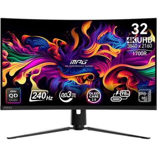 MSI MPG 321CURX QD-OLED 31.5" UHD 240Hz 0.03ms AdaptiveSync HDR QD OLED Curved Gaming Monitor with USB-C
