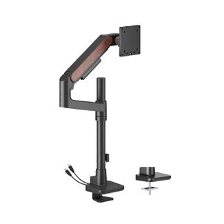 Brateck LDT81N-C012UCP-BLK Fusion Heavy-Duty Pole-MountedMonitor Arm with USB-A/USB-C Ports