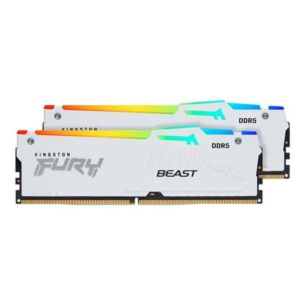 Kingston KF560C36BWE2AK2-32 FURY Beast RGB White 32GB (2 x 16GB) 6000MHz DDR5 CL36 Desktop Memory Kit
