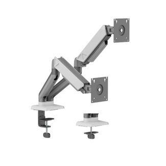 Brateck LDT88-C024 Dual Screen Rugged Mechanical Spring Monitor Arm Space Grey & White