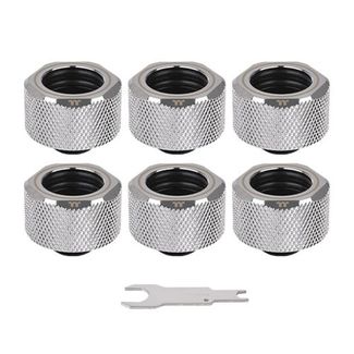 Thermaltake CL-W213-CU00SL-B Pacific C-PRO PETG 16mm Fitting Chrome 6PK
