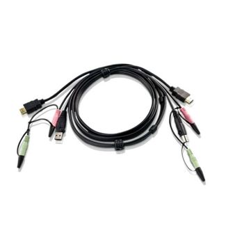 Aten 2L-7D02UH HDMI KVM Cable - 1.8M Male to Male with USB Type A Male to Type B Female, 3.5mm Stereo Audio & Mic Cable End to End