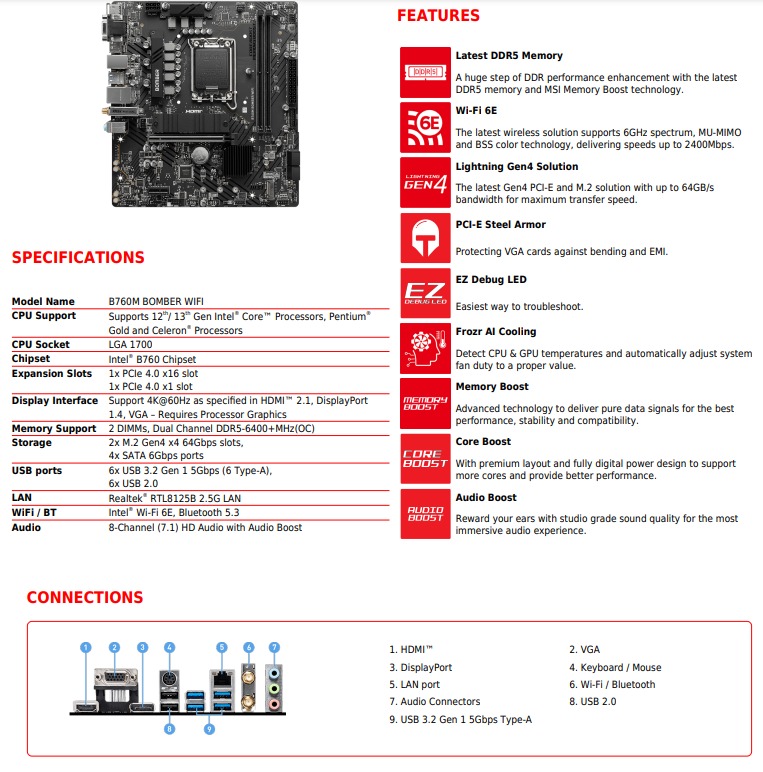 B760M BOMBER WIFI