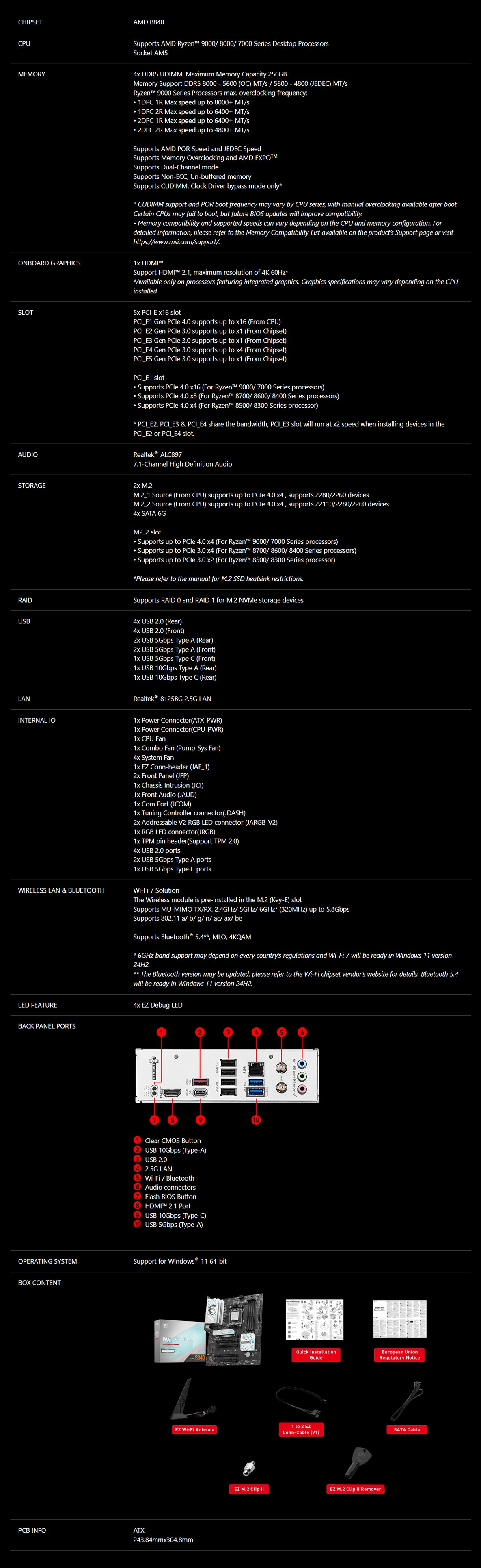 B840 GAMING PLUS WIFI