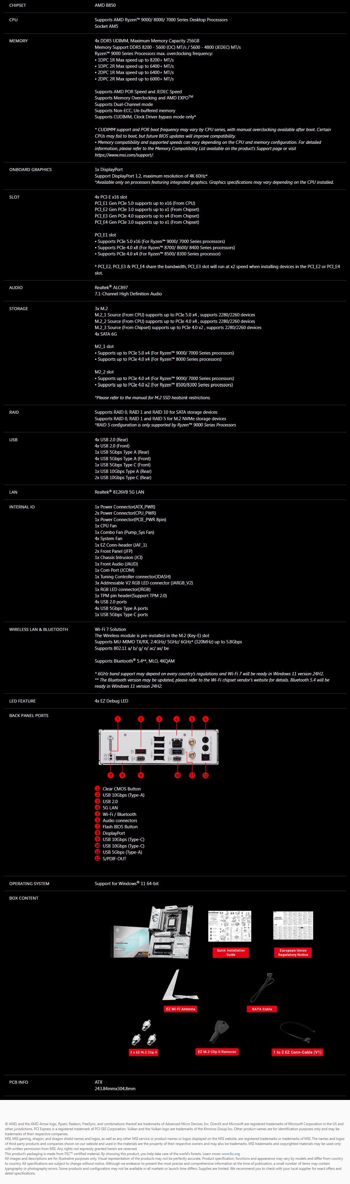 B850 GAMING PLUS WIFI PZ