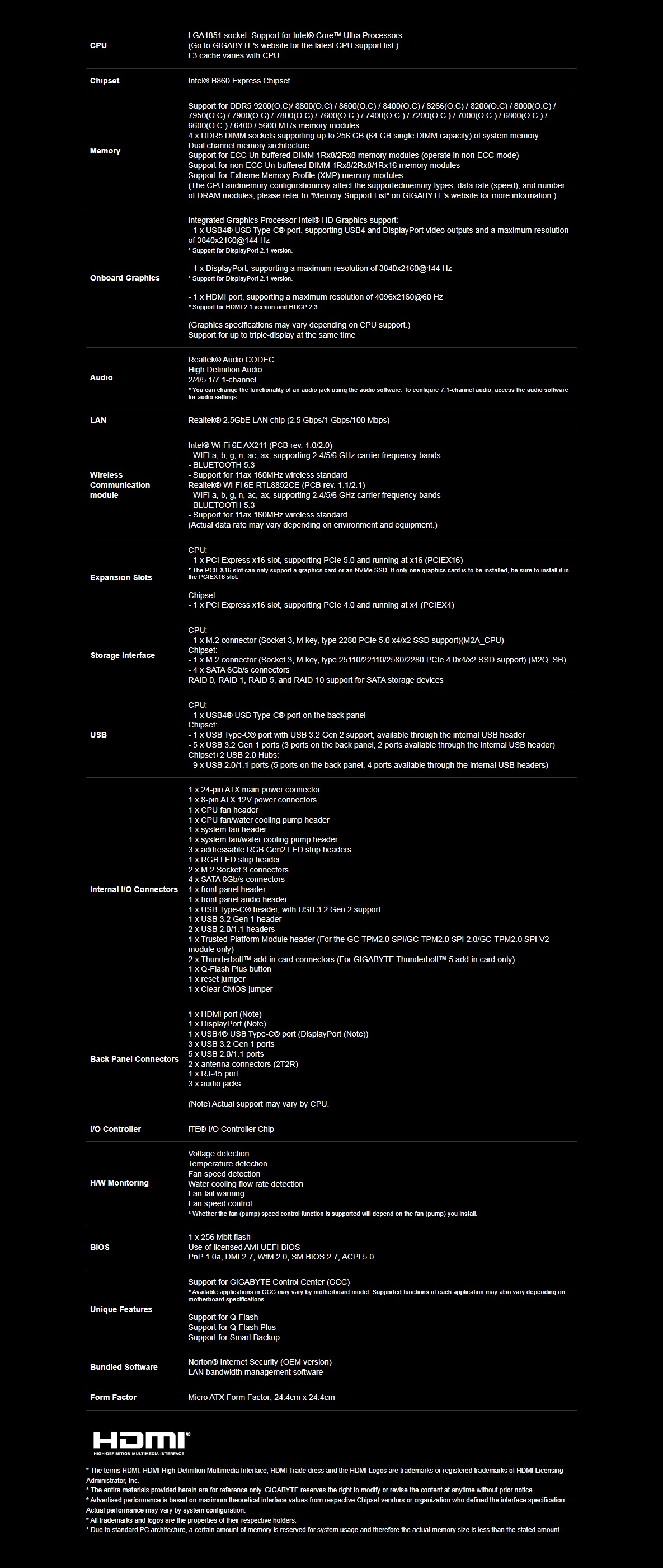 B860M GAMING X WIFI6E