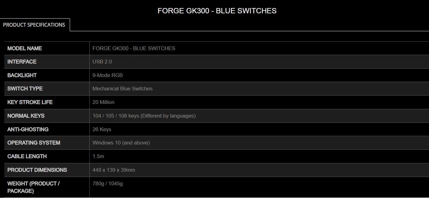 FORGE GK300