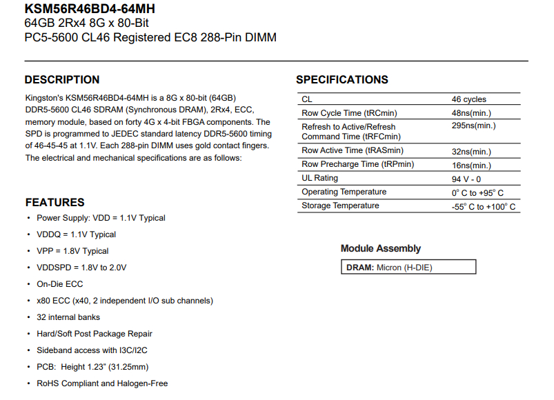 KSM56R46BD4-64MH