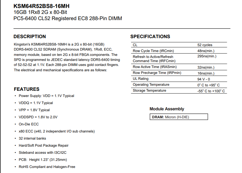 KSM64R52BS8-16MH