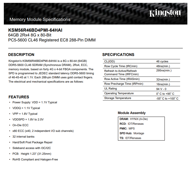 Kingston KSM56R46BD4PMI-64HAI