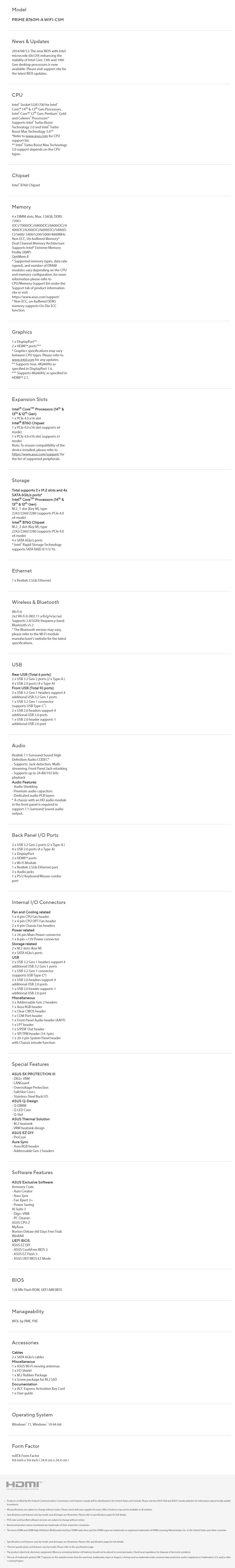 PRIME B760M-A WIFI-CSM