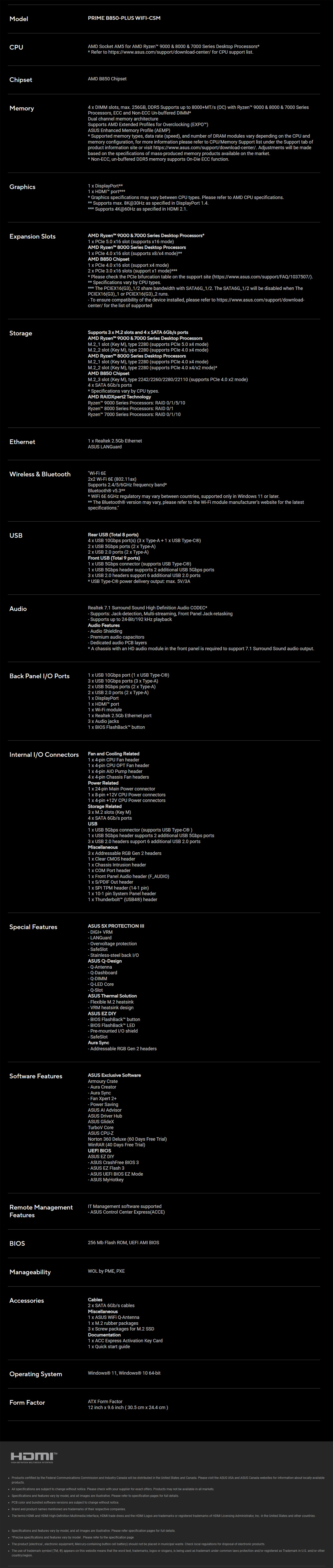 PRIME B850-PLUS WIFI-CSM