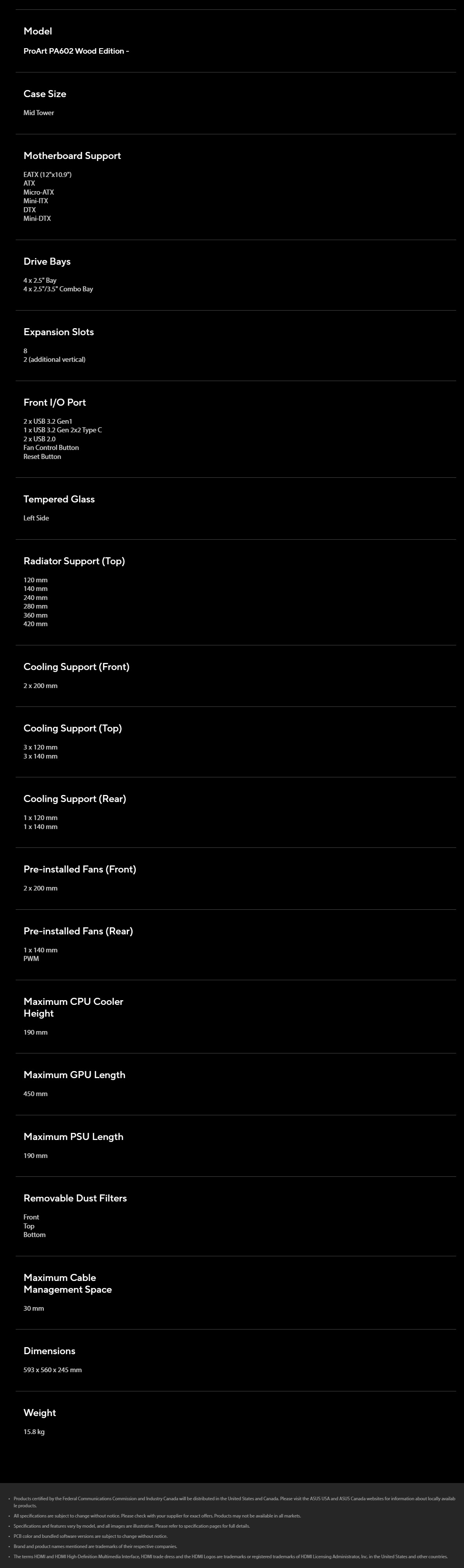 PROART PA602 WOOD METAL PWM BLACK