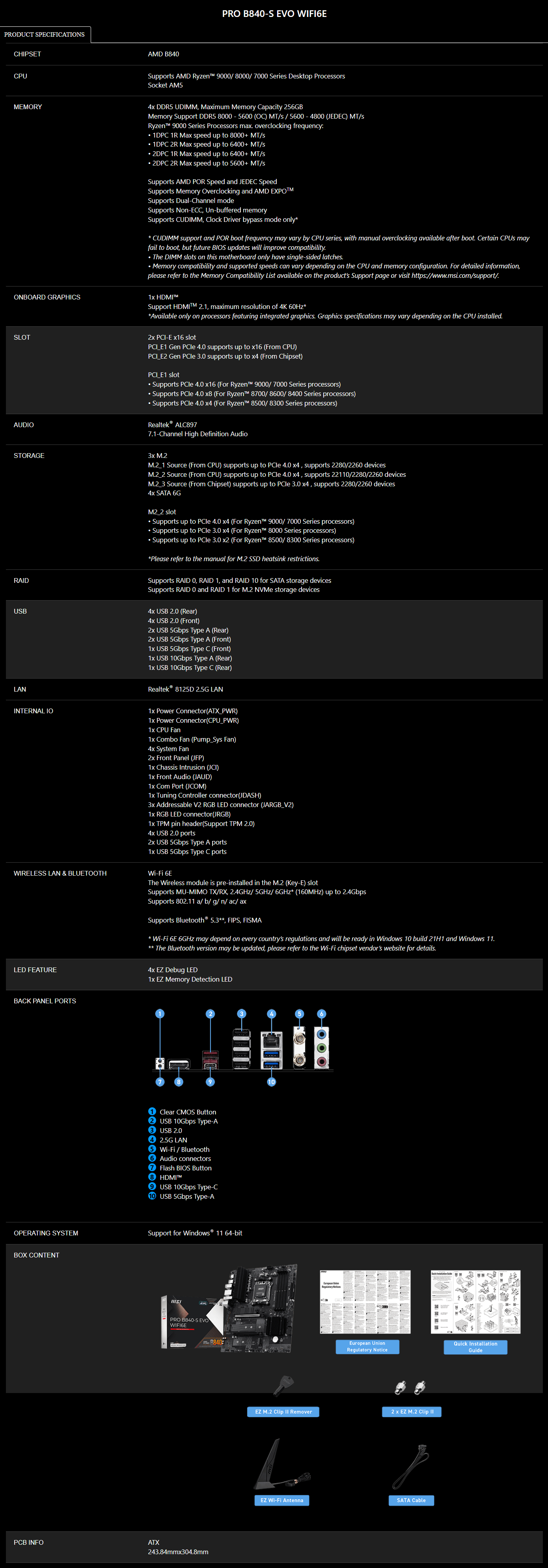 PRO B840-S EVO WIFI6E