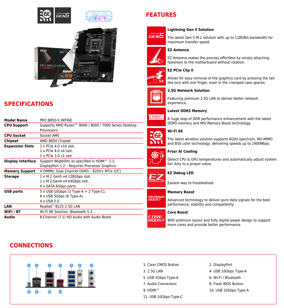 PRO B850-S WIFI6E