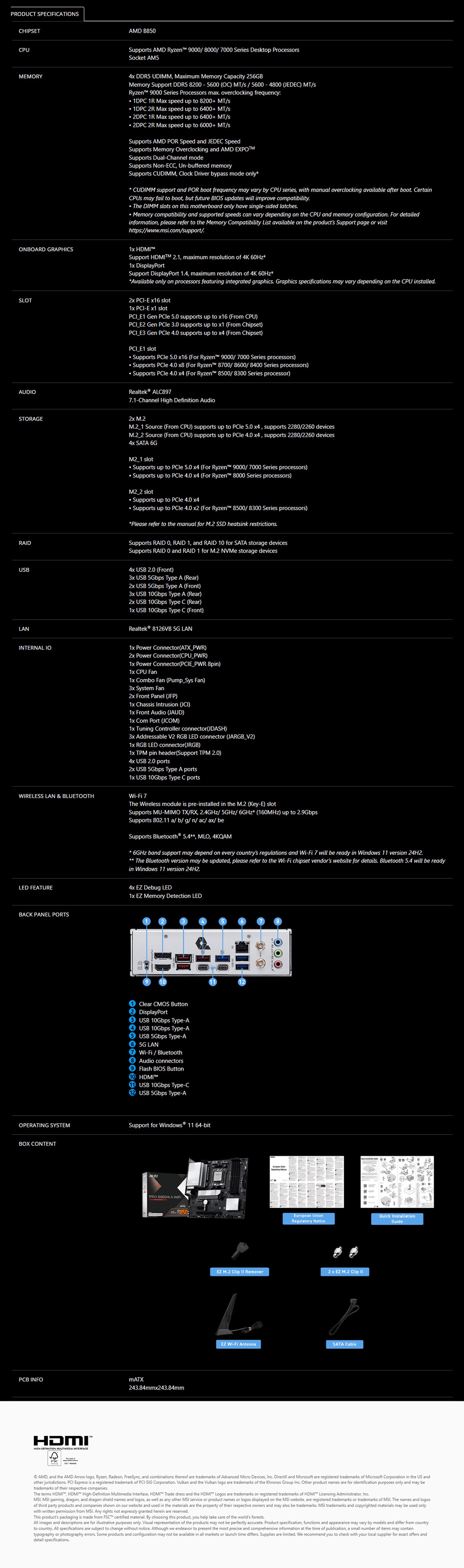 PRO B850M-A WIFI
