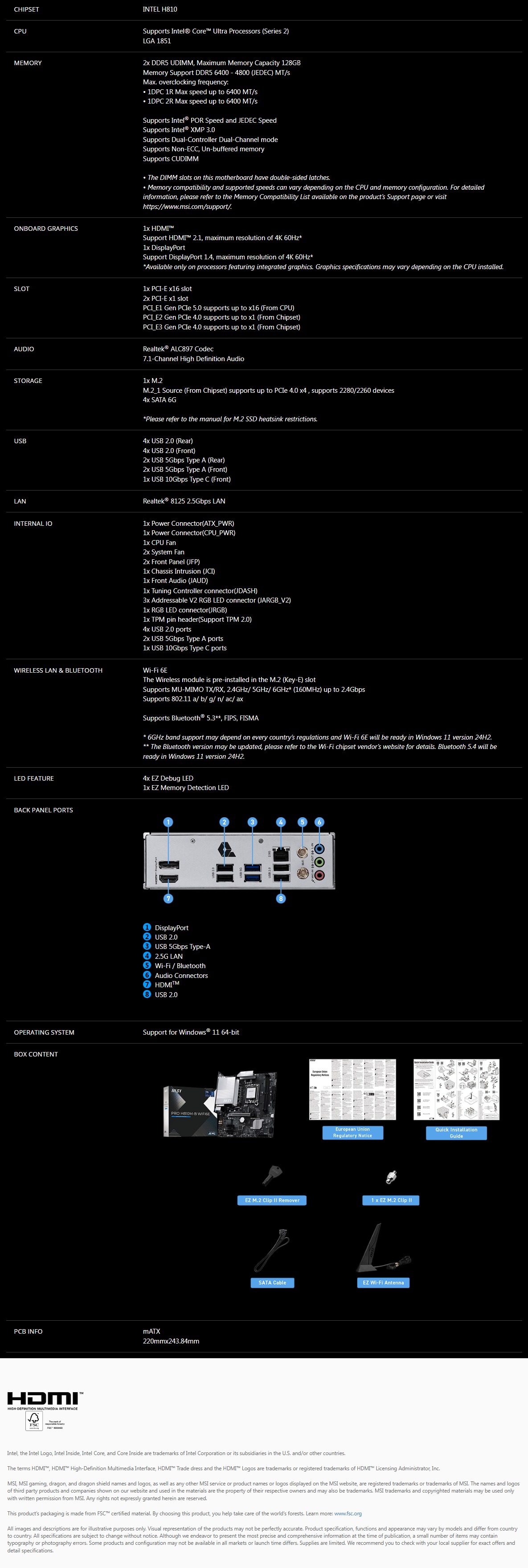 PRO H810M-B WIFI6E