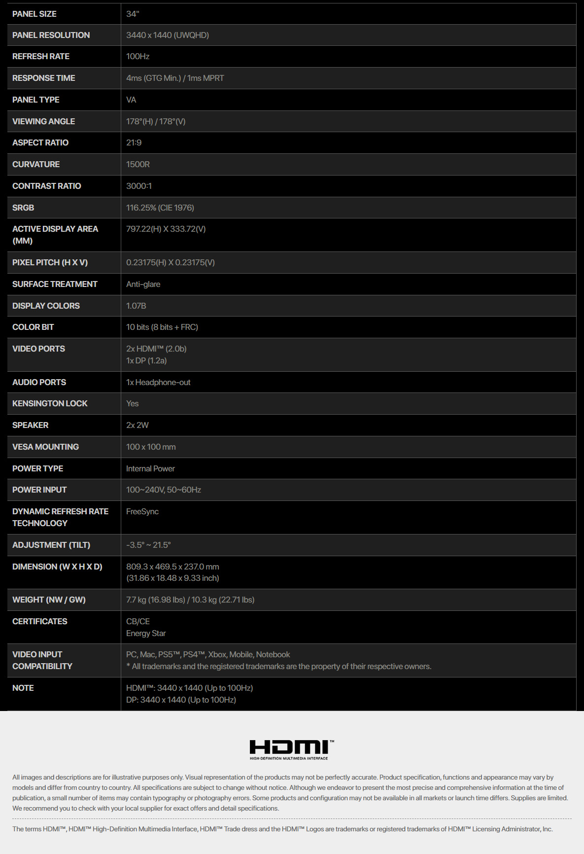 PRO MP341CQW