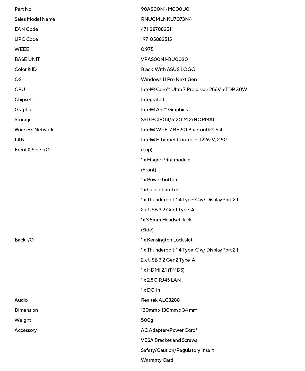 RNUC14LNKU7073N4