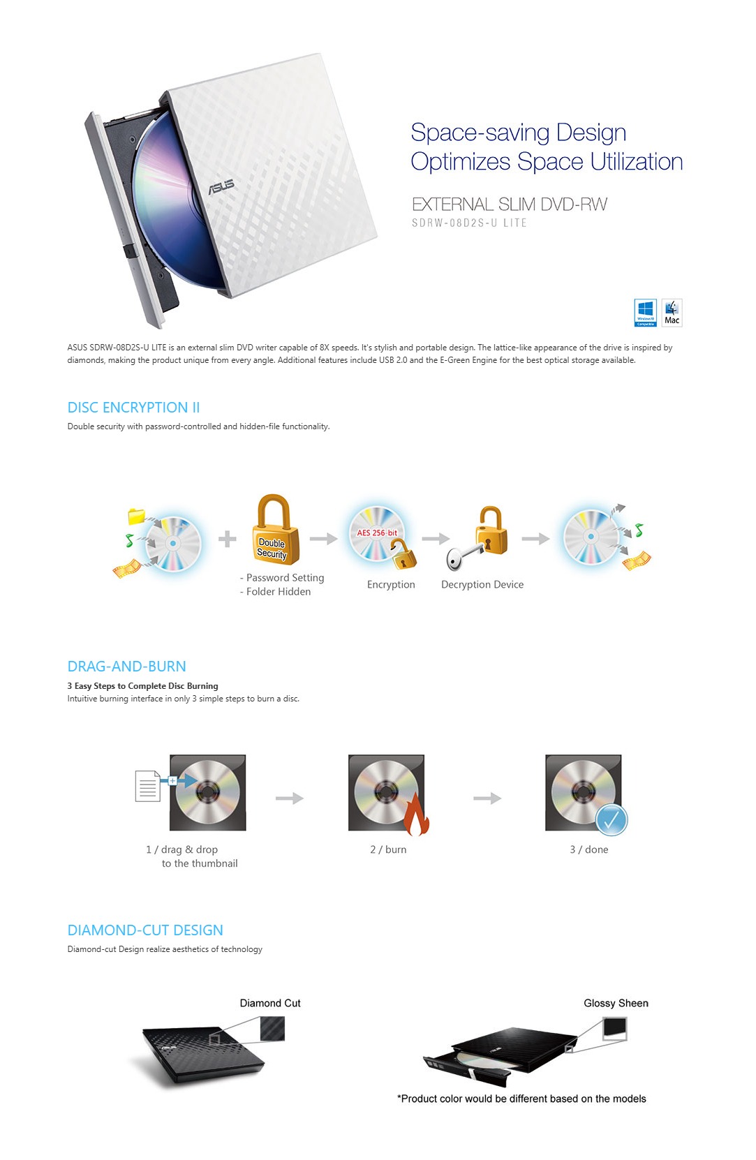 SDRW-08D2S-U LITE WHITE