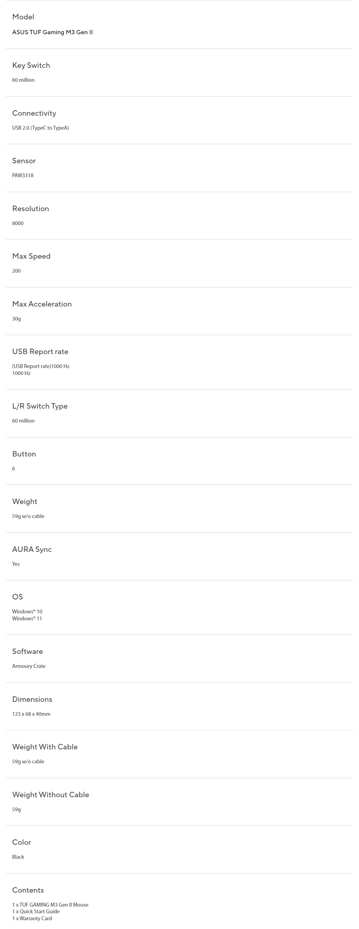 TUF Gaming M3 Gen II TUF Gaming M3 Gen II
